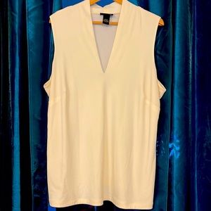 Like New: Lane Bryant - Cream Polyester/Spandex sleeveless top.  Size 18/20